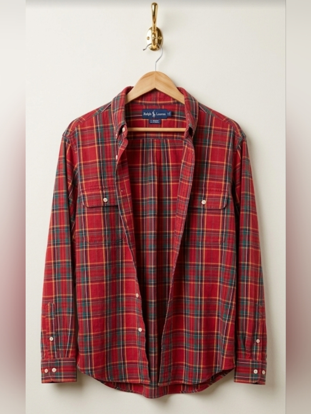 Ralph Lauren Vintage Plaid Workshirt Size XXL